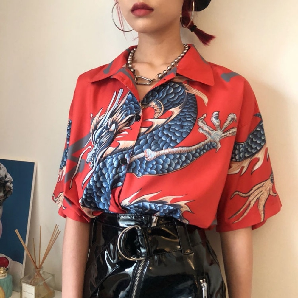 NWT YesStyle Short Sleeve Print Top